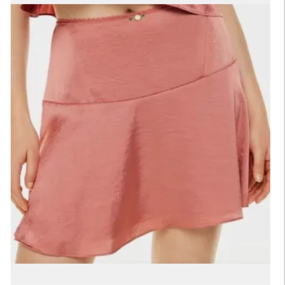 Aritzia Pink Satin Skirt